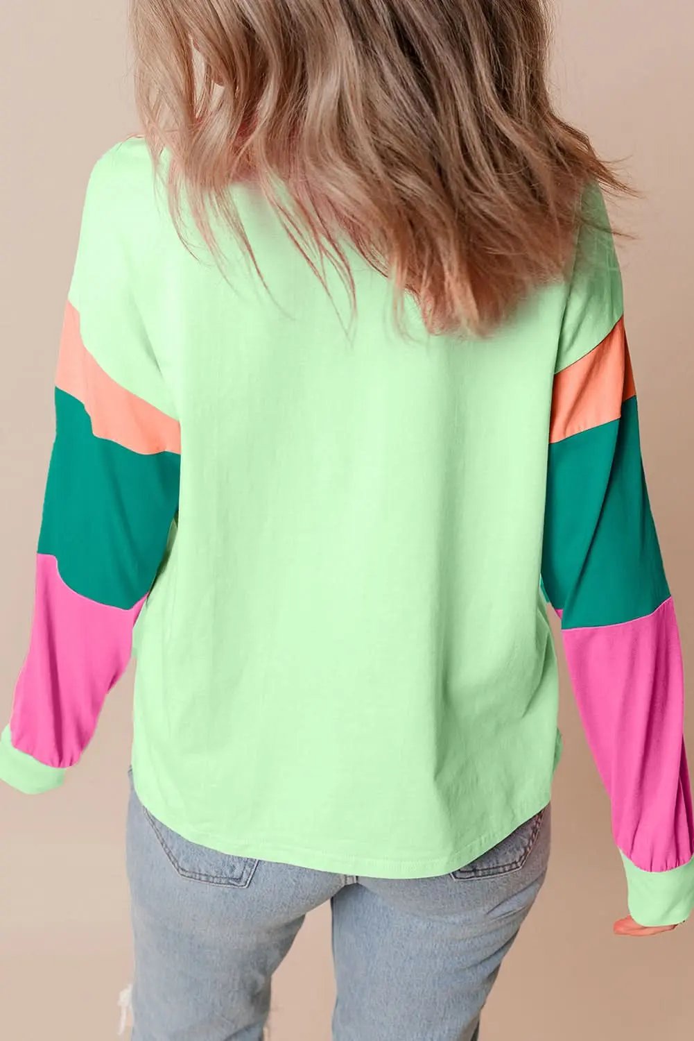 Oversized green colorblock top - Love Salve